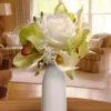 National Tree Company 10.25 in. White Rose and Calla Lily Bouquet