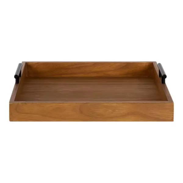 Kate and Laurel Lipton 16 in. x 16 in. x 3 in. Natural/Black Decorative Wall Shelf