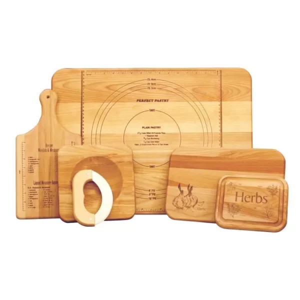 Catskill Craftsmen 5-Piece Hardwood Reversible Cutting Board Set