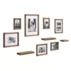 Kate and Laurel Bordeaux Natural Wood with Shelves Picture Frames (Set of 10)