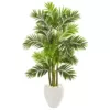 Nearly Natural 63 in. Areca Palm Artificial Tree in White Planter