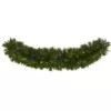 Nearly Natural 6 ft. x 18 in. Pre-Lit Christmas Pine Extra Wide Artificial Garland with 100 Multi-Colored LED Lights
