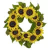 Nearly Natural 22.0 in. H Yellow Sunflower Wreath