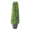 Northlight 25 in. Potted Artificial 2-Tone Boxed Cone Topiary Tree
