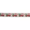 Northlight 2.5 in. x 16 yds. Red Trucks and Christmas Tree Wired Craft Beige Ribbon