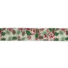 Northlight 2.5 in. x 16 yds. Glitter Holly Berries and Pinecones Cream Wired Ribbon