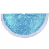 Northlight 48 in. Light Blue Iridescent Mesh Glittered Snowflakes Christmas Tree Skirt
