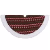 Northlight 20 in. Red and Green Lodge Knitted Mini Christmas Tree Skirt with Sherpa Trim