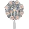 Northlight 7 in. Silver Tinsel Wreath with Candles Christmas Tree Topper - Clear Lights