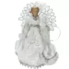 Northlight 13 in. Lighted B/O Fiber Optic Angel with White Gown Christmas Tree Topper