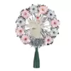 Northlight 8 in. Silver Tinsel Wreath with Angel Christmas Tree Topper with Multi-Lights