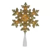 Northlight 12.75 in. Lighted Gold Snowflake Christmas Tree Topper with Clear Lights