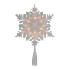 Northlight 10 in. Lighted White Snowflake Christmas Tree Topper with Clear Lights