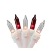 Northlight 50-Light Red and Clear Mini Window Curtain Icicle Christmas Lights with White Wire