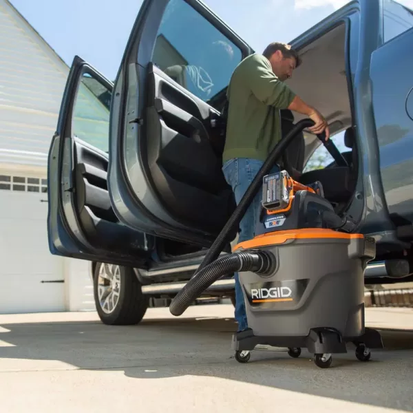 RIDGID 9 Gal. 18-Volt Cordless Wet/Dry Shop Vacuum (Tool Only) with Filter, Hose and Accessories