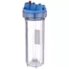 Pentek 158117 1/4 in. Inlet/Outlet 10 in. Filter Clear Slim Line Housing with Pressure Release