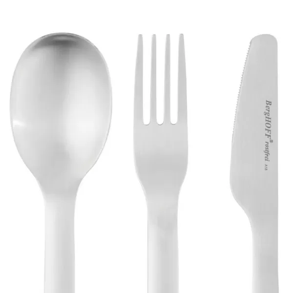 BergHOFF Leo 4-Piece Stainless Steel Travel Flatware Set and Holder (Service for 1)