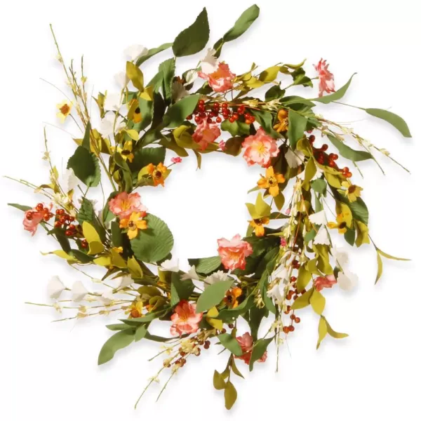 National Tree Company 22 in. Flower Wreath