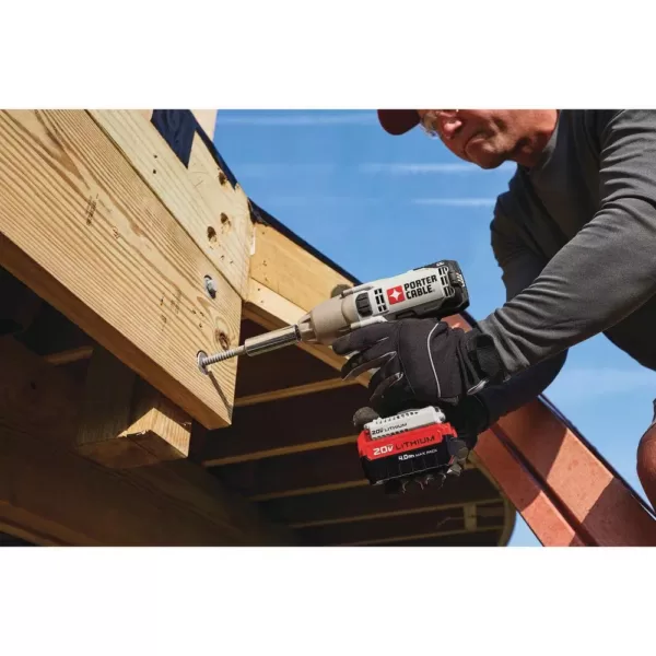 Porter-Cable 20-Volt MAX Lithium-Ion Cordless 1/2 in. Hog Ring Impact Wrench with 4.0 Ah Battery