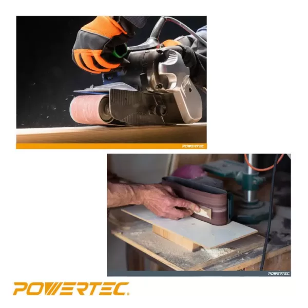 POWERTEC 3 in. x 18 in. 40-Grit Aluminum Oxide Sanding Belt (10-Pack)