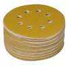 POWERTEC 5 in. A/O Hook and Loop 8-Hole Sanding Disc Assortment Grits in Gold (100-Pack)