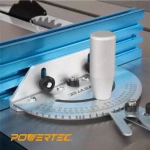 POWERTEC 24 in. x 3 in. Table Saw Precision Miter Gauge System Multi-Track Fence with 27 Angle Stops