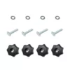 POWERTEC T-Track Knob Kit with 7 Star 5/16 in.-18 Threaded Knob, Bolts and Washers for Woodworking Jigs and Fixtures (Set of 4)