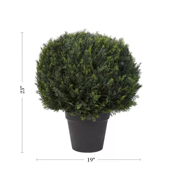 Pure Garden 23 in. Artificial Ball Style Cypress Topiary