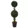 Pure Garden 36 in. Artificial Double Ball Podocarpus Topiary