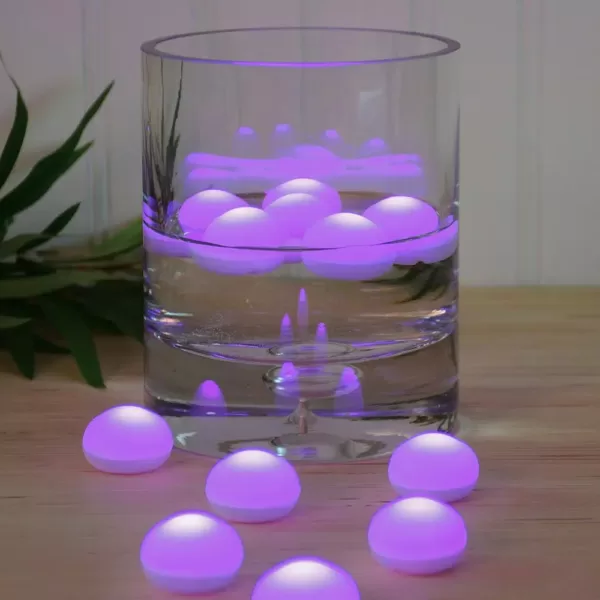 LUMABASE 1.25 in. D x 0.875 in. H x 1.25 in. W Purple Floating Blimp Lights (12-Count)