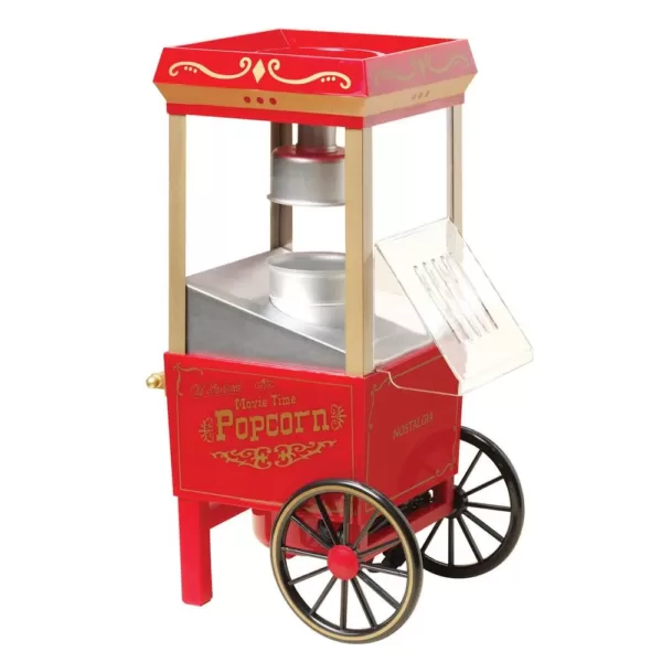 Nostalgia Vintage 3.5 oz. Red Hot Air Popcorn Machine with Cart