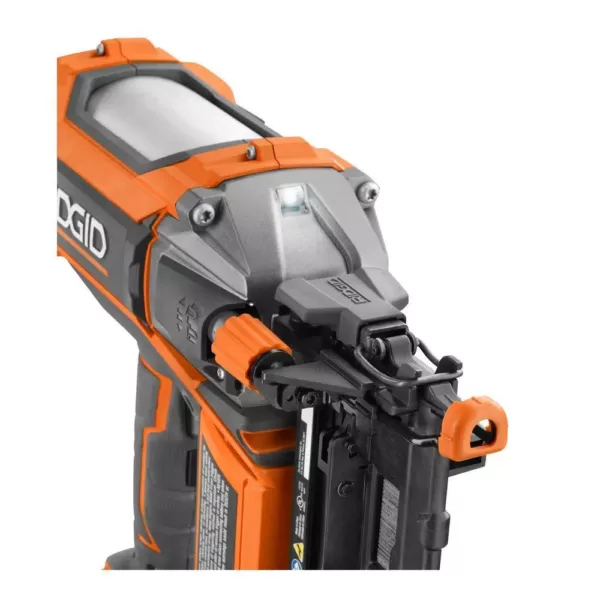 RIDGID 18-Volt Cordless Brushless HYPERDRIVE 16-Gauge 2-1/2 in Straight Nailer, 2 Ah Battery, Charger, Nails, Belt Clip and Bag