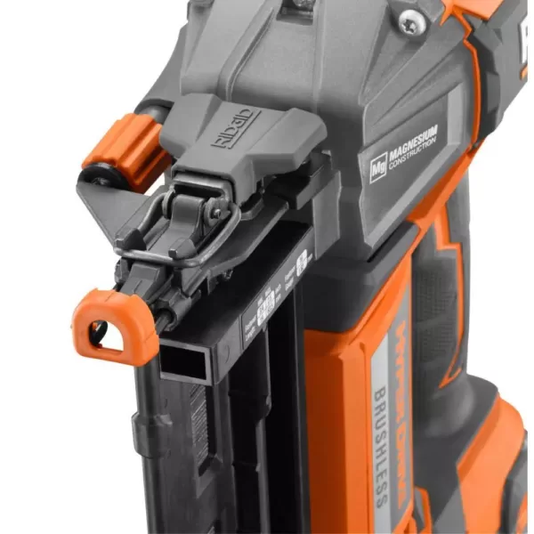 RIDGID 18-Volt Cordless Brushless HYPERDRIVE 16-Gauge 2-1/2 in Straight Finish Nailer, 2 Ah Battery, Charger, Belt Clip and Bag