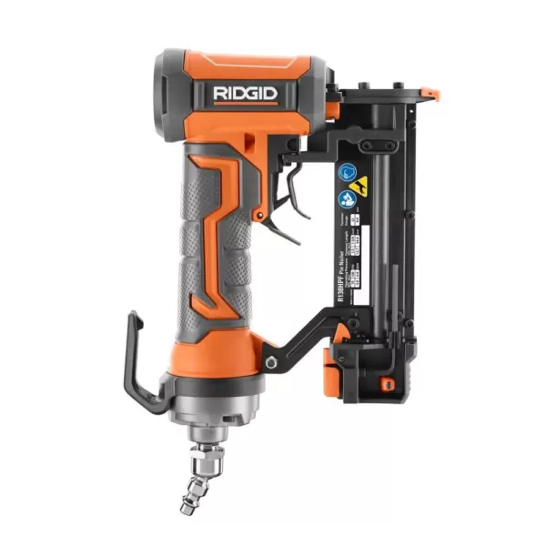 RIDGID 23-Gauge 1-3/8 in. Headless Pin Nailer with Dry-Fire Lockout with 1/4 in. 50 ft. Lay Flat Air Hose