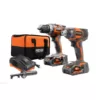 RIDGID 18-Volt Lithium-Ion Cordless Drill/Driver and Impact Driver 2-Tool Combo Kit with (2) 2.0 Ah Batteries, Charger, and Bag