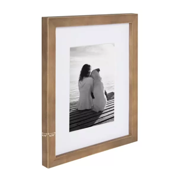 DesignOvation Gallery 5 in. x 7 in. Matted to 3.5 in. x 5 in. Rustic Brown Wood Picture Frame (Set of 4)