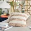 Safavieh Loop and Weaved Eggshell Blend Striped Down Alternative 20 in. x 20 in. Throw Pillow