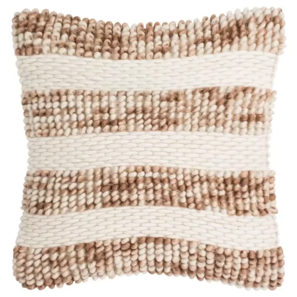 Safavieh Loop and Weaved Eggshell Blend Striped Down Alternative 20 in. x 20 in. Throw Pillow