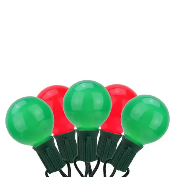 Sienna 20-Light Red and Green Opaque G50 Globe Christmas Light Set with 19 ft. Green Wire