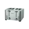 Boyel Living 1500 W 4-Slice Silver Wide Slot Toaster with 6 Bread Shade Settings and Removable Crumb Tray