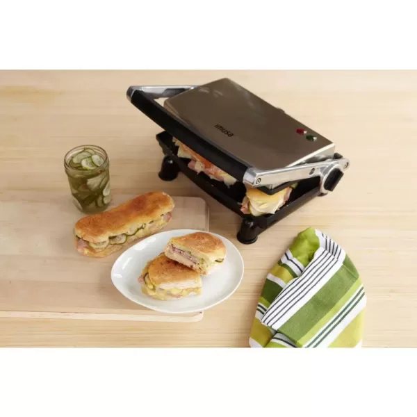 IMUSA 1000 W Silver Non-Stick Panini Press