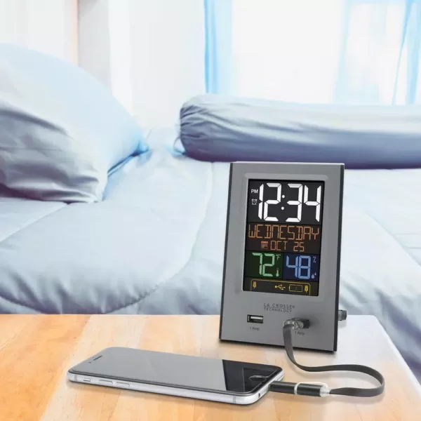 La Crosse Technology Desktop Dual USB Charging Station with Alarm & nap timer