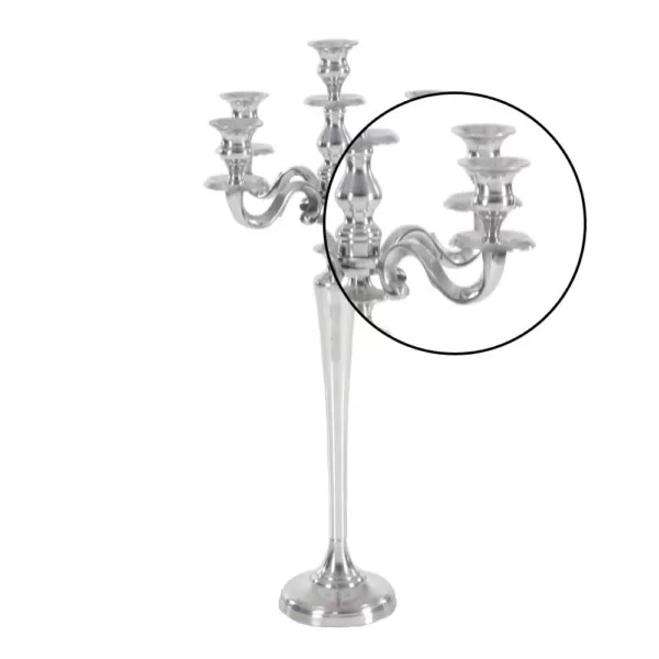 LITTON LANE 24 in. x 10 in. Classic Aluminum Five Light Candelabra in Polished finish