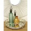 LITTON LANE Modern Silver Decorative Round Ring Mirror Trays (Set of 2)