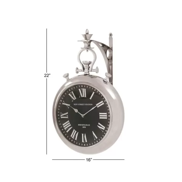 LITTON LANE 22 in. x 16 in. Vintage Pocket-Watch-Style Suspended Wall Clock