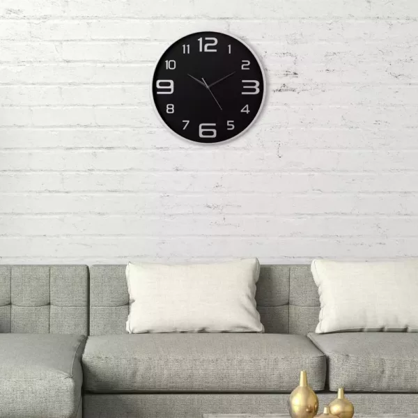 Pinnacle Silver and Black Wall Clock