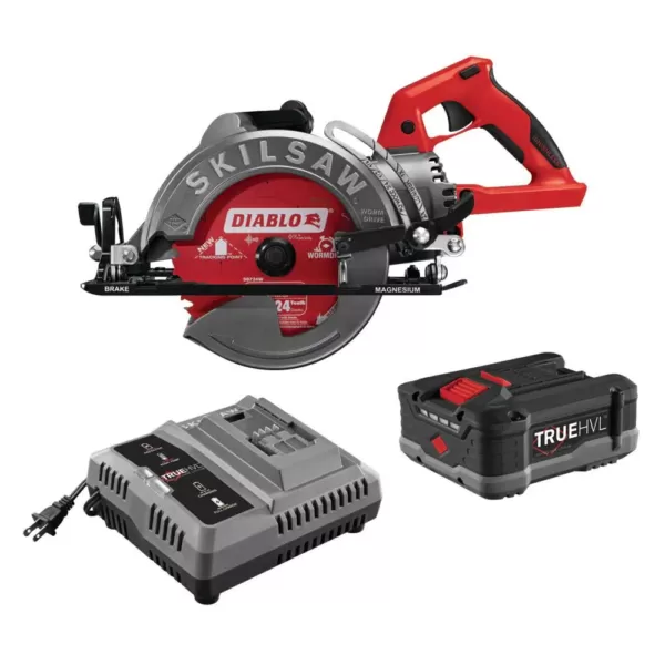 SKILSAW TRUEHVL 48-Volt Cordless 7-1/4 in. Worm Drive Saw Kit with TRUEHVL Battery and Diablo Blade