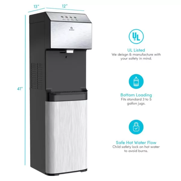 Avalon Electric Bottom Loading Water Cooler Water Dispenser - 3 Temperatures Self-Cleaning UL ENERGY STAR