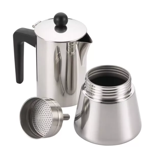 BonJour 6-Cup Stovetop Espresso Maker in Stainless Steel