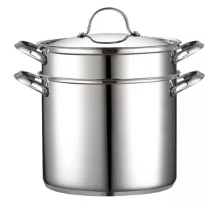 Cooks Standard Classic 12 qt. Stainless Steel Pasta Stockpot Cooker Steamer Multi-Pot Set